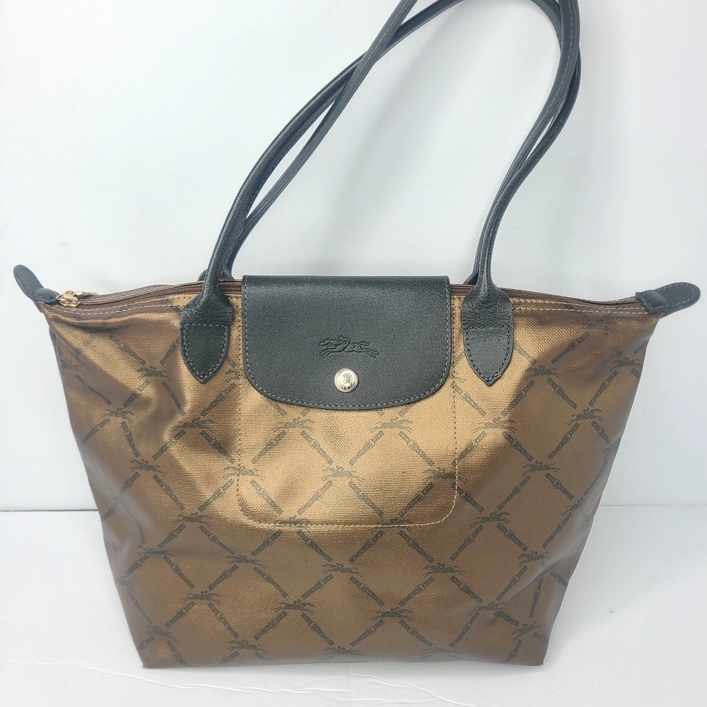 Longchamp Le Pliage Bronze Green Limited Edition Equestrian Medium Tote Bag - Picture 1 of 11